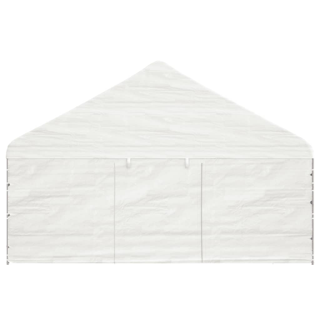 vidaXL katusega varjualune, valge, 5,88 x 2,23 x 3,75 m, polüetüleen