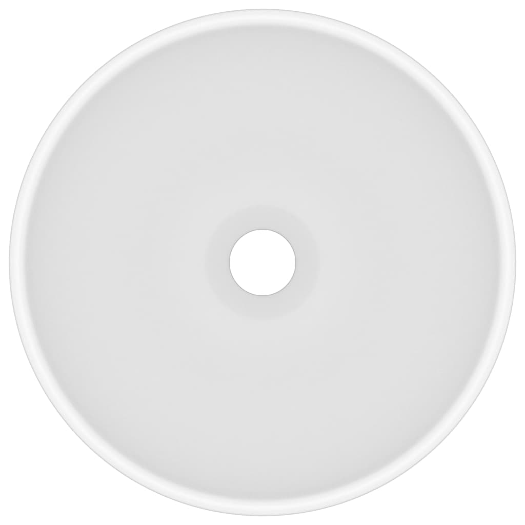 vidaXL luksuslik valamu ümar, matt valge, 32,5 x 14 cm, keraamiline