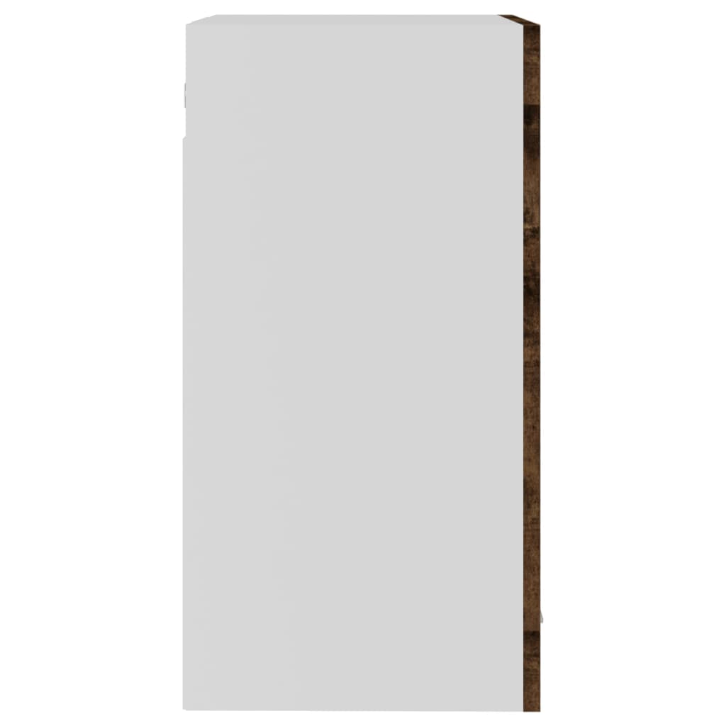 vidaXL seinakapp klaasiga, suitsutatud tamm, 40x31x60 cm, tehispuit