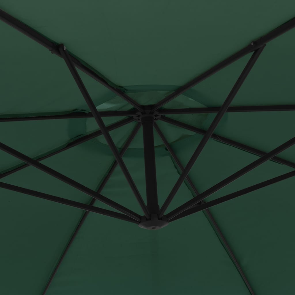 vidaXL konsooldisainiga päikesevari 3,5 m, roheline