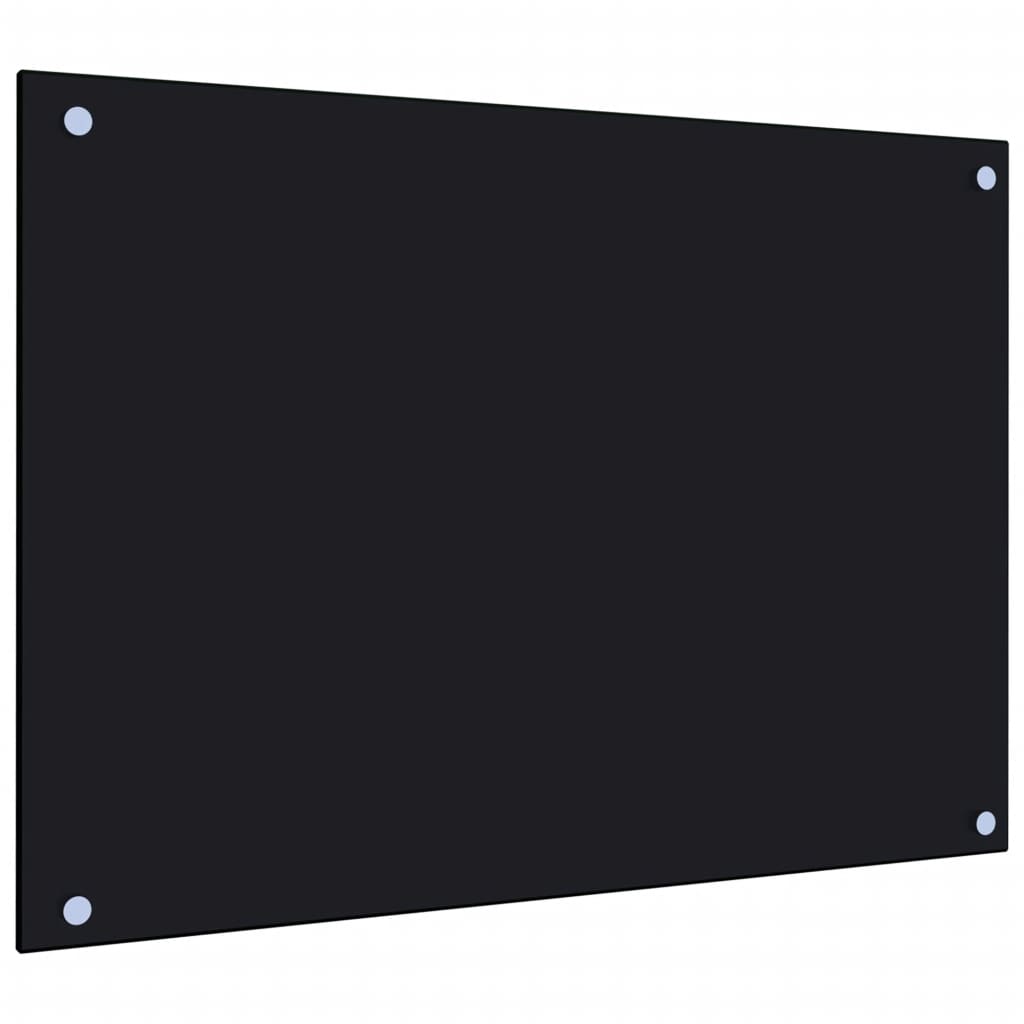 vidaXL köögi pritsmekaitse, must, 70 x 50 cm, karastatud klaas
