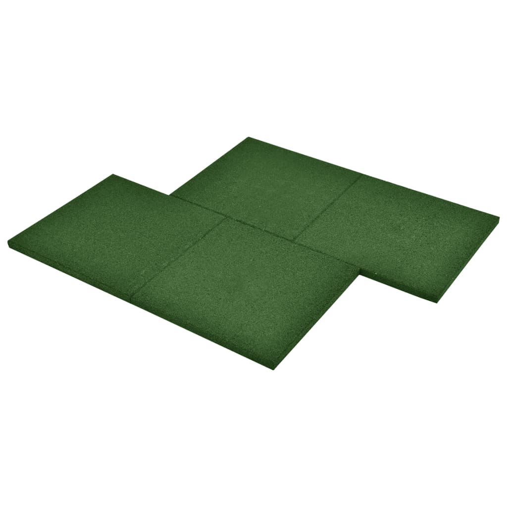 vidaXL põrandakaitsematid, 6 tk, kumm, 50 x 50 x 3 cm, roheline