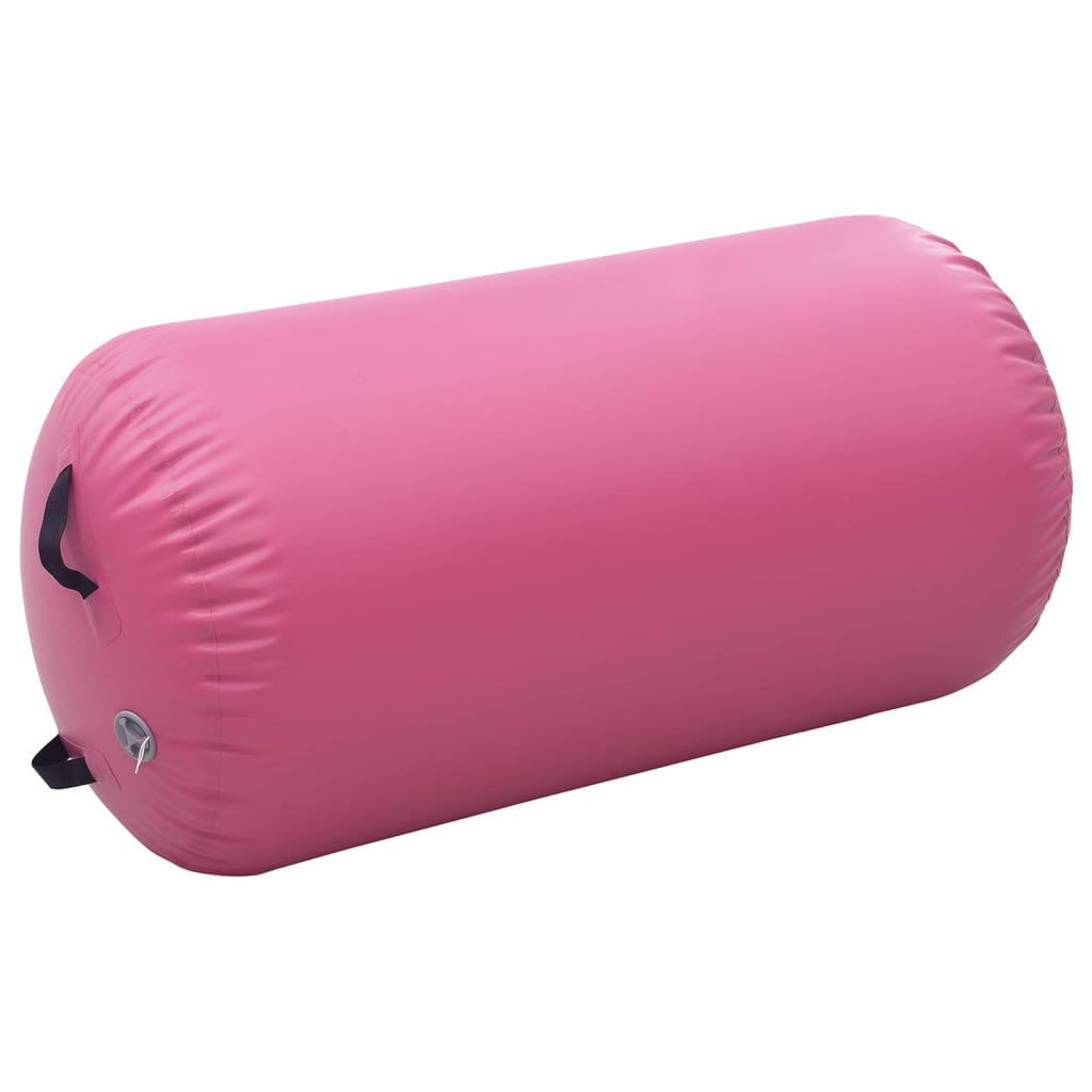vidaXL täispumbatav võimlemisrull pumbaga 120x90 cm PVC roosa