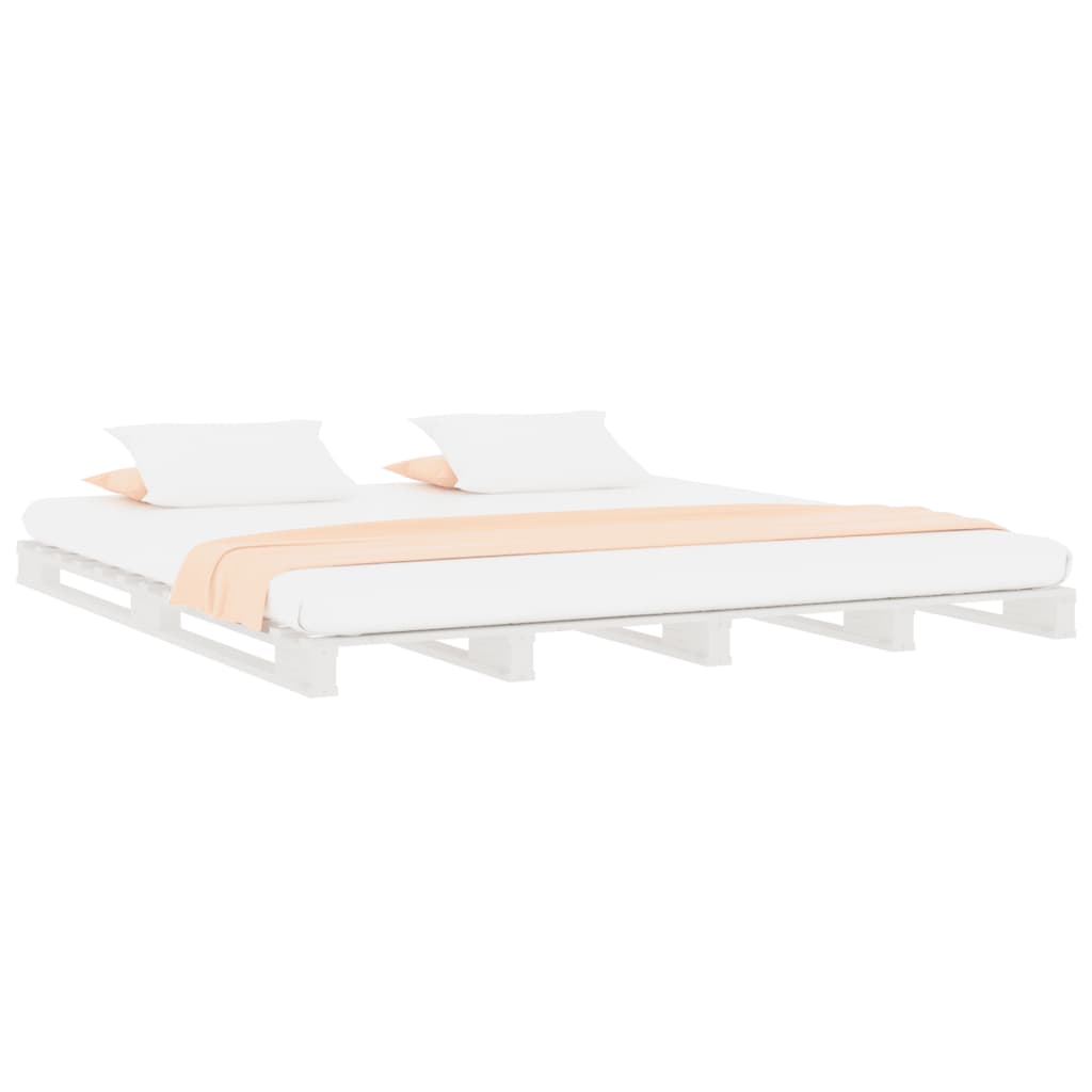 vidaXL kaubaalustest voodi, valge, 120 x 190 cm, männipuit