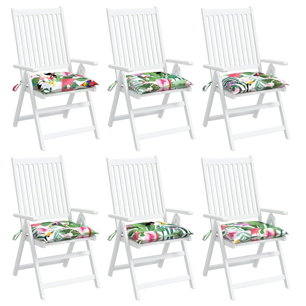 vidaXL tooli istmepadjad 6 tk, mitmevärviline, 40 x 40 x 7 cm kangas