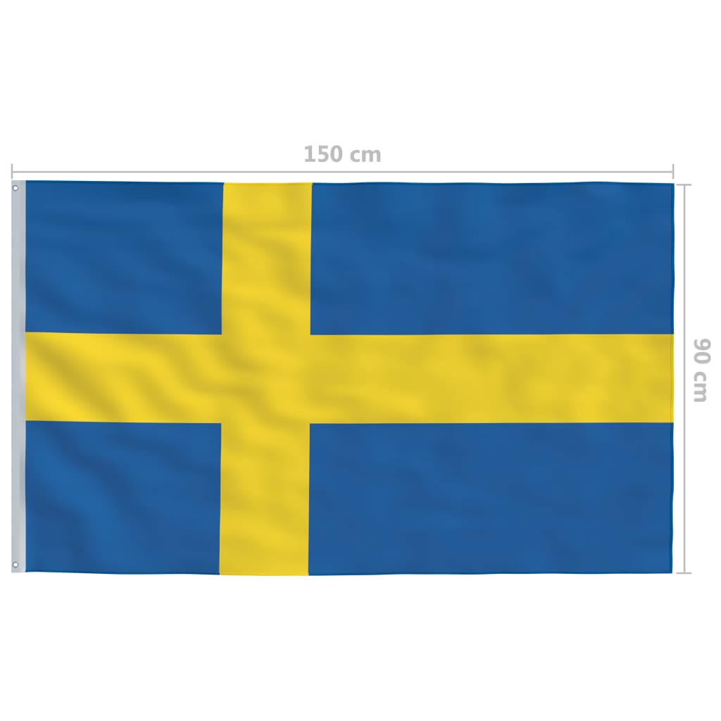 vidaXL Rootsi lipp 90 x 150 cm