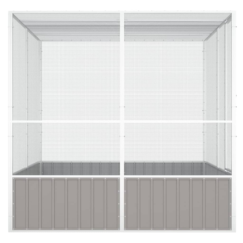 vidaXL linnupuur, hall, 213,5x217,5x211,5 cm, tsingitud teras