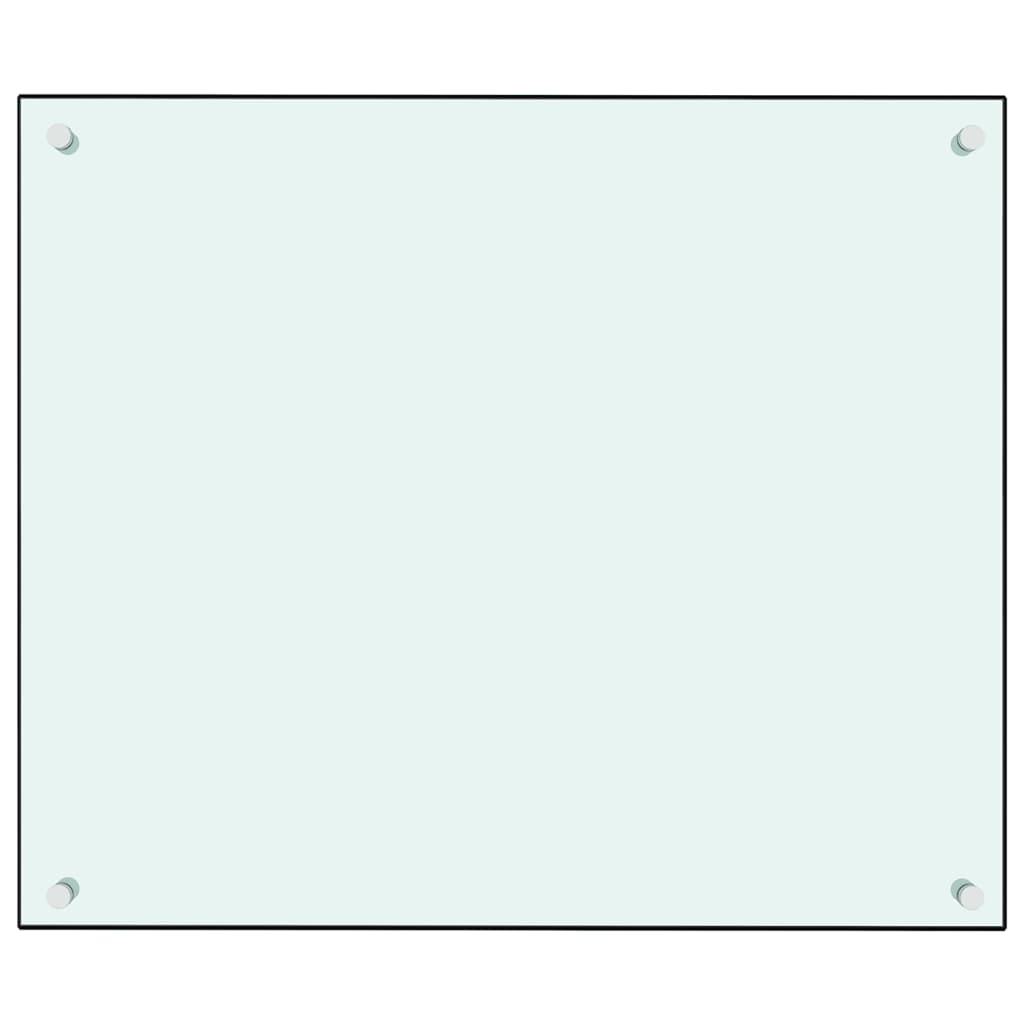 vidaXL köögi pritsmekaitse, valge, 70 x 60 cm, karastatud klaas