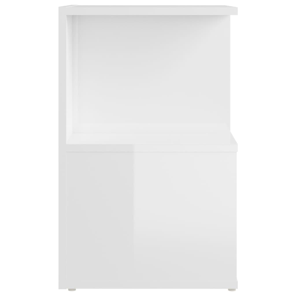 vidaXL öökapid, 2 tk, kõrgläikega valge, 35x35x55 cm, puitlaastplaat