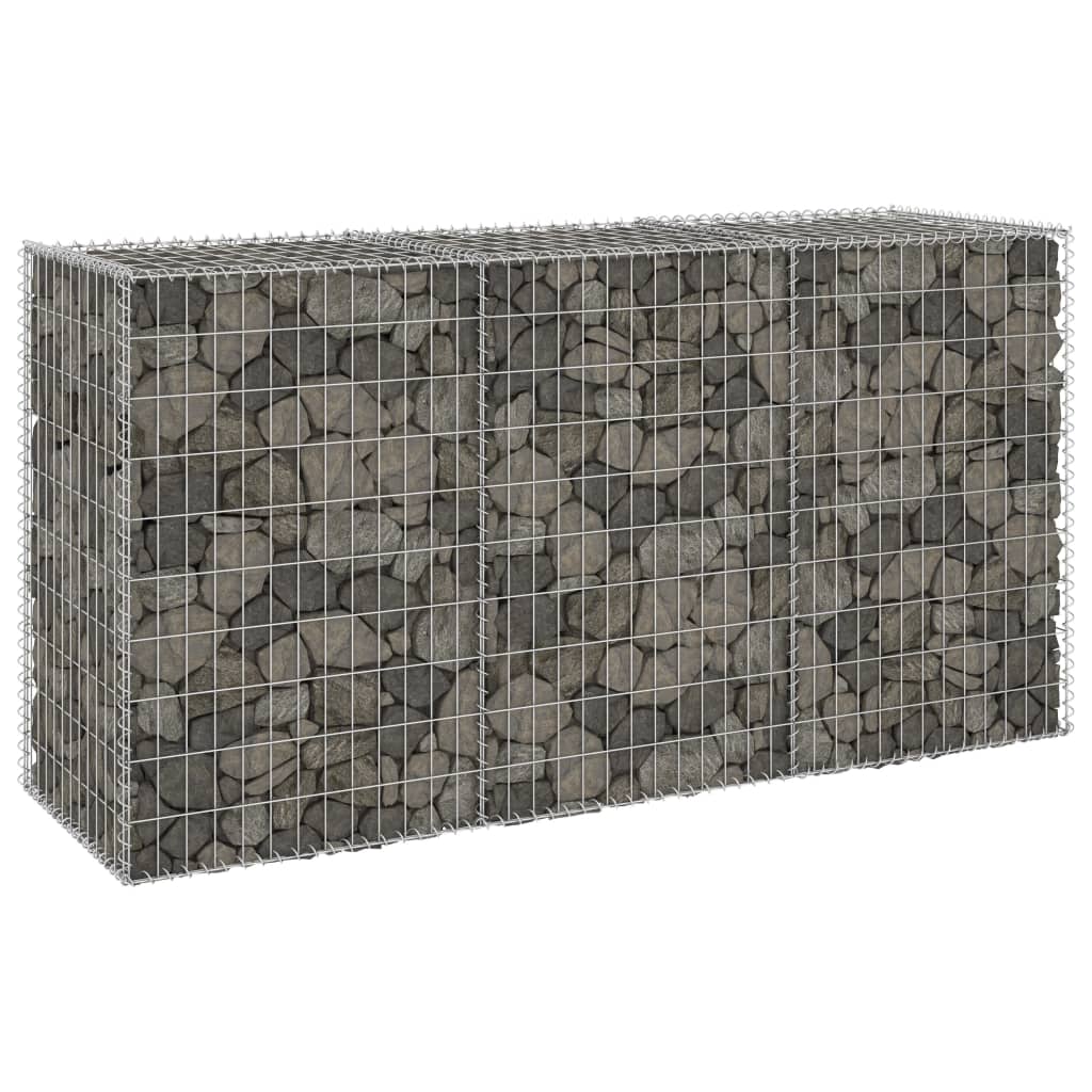 vidaXL kattega gabioonsein, tsingitud teras, 200 x 60 x 100 cm