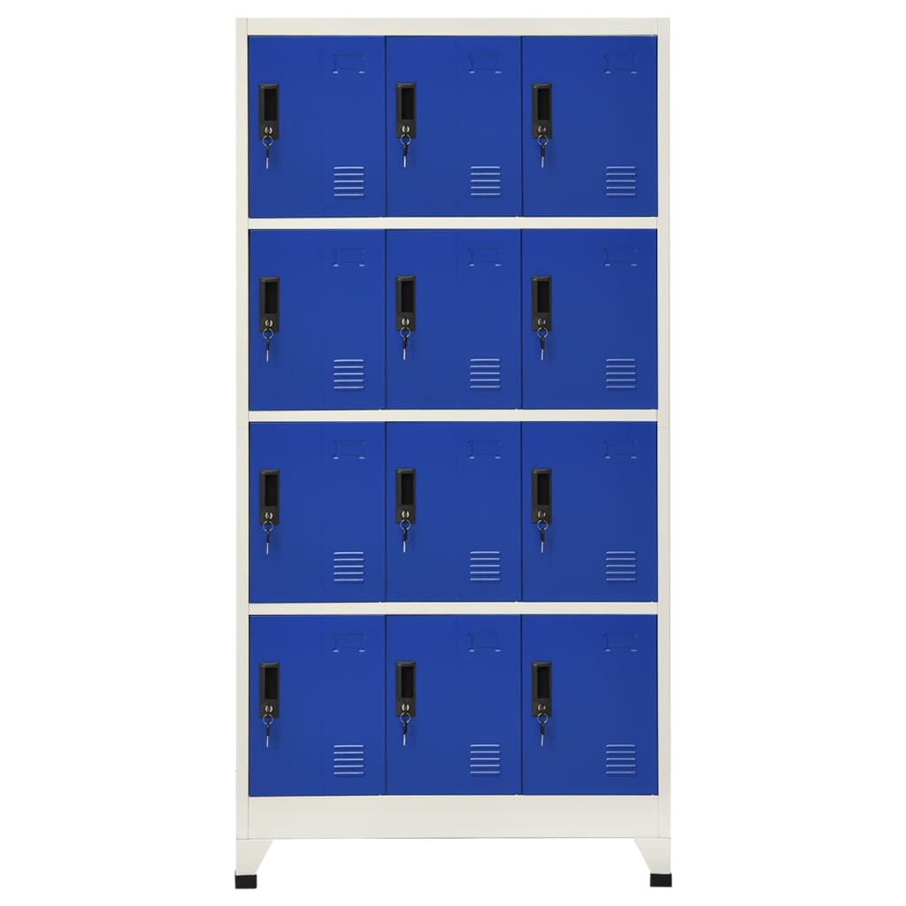 vidaXL lukustatav hoiukapp, hall ja sinine, 90 x 45 x 180 cm, teras