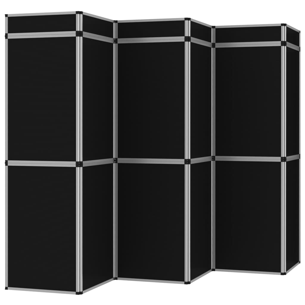vidaXL 18 paneeliga kokkupandav messisein, 362 x 200 cm, must