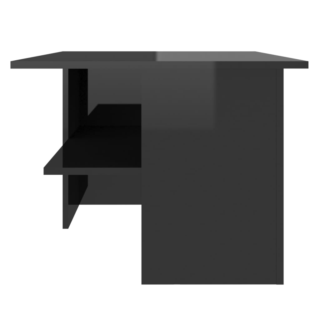 vidaXL kohvilaud, kõrgläikega must, 90 x 60 x 46,5 cm, puitlaastplaat