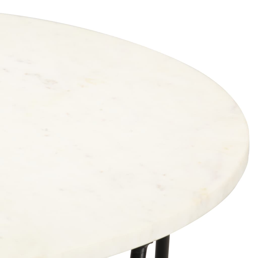 vidaXL kohvilaud, valge, 65x65x42 cm, ehtne kivi marmori tekstuuriga