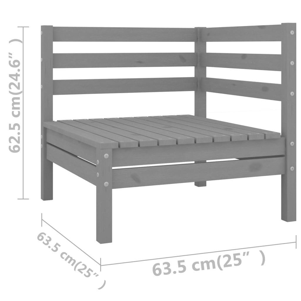 vidaXL 6-osaline aiadiivanikomplekt, hall, täismännipuit