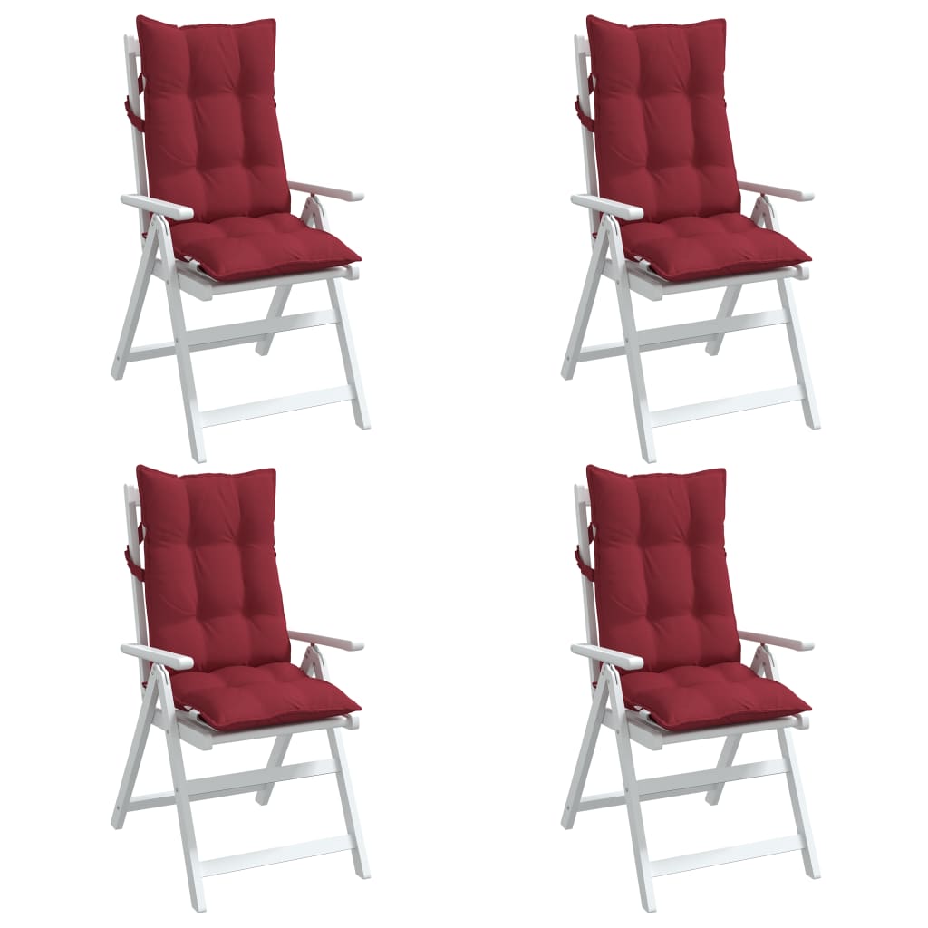 vidaXL kõrge seljatoega toolipadjad 4 tk, veinipunane, oxford kangas