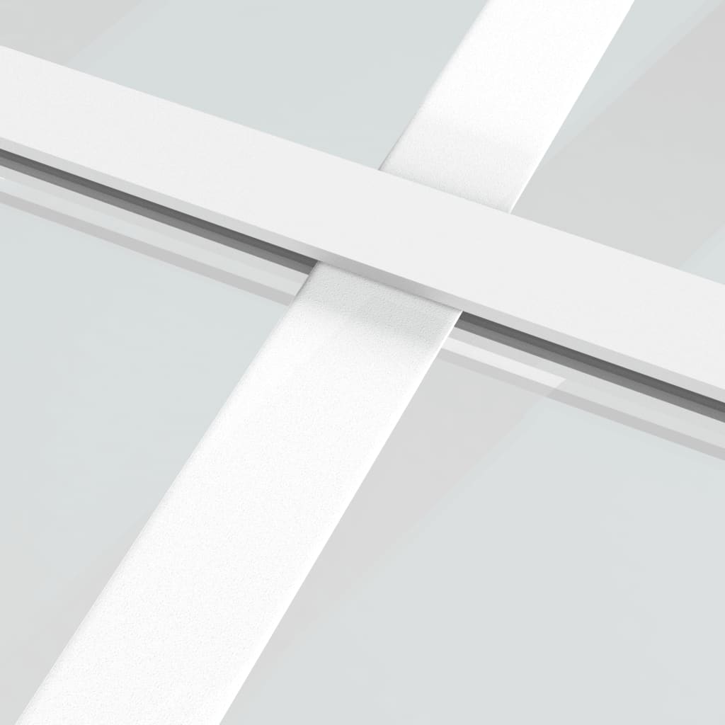 vidaXL liuguks, matt ESG-klaas ja alumiinium, 90 x 205 cm, valge