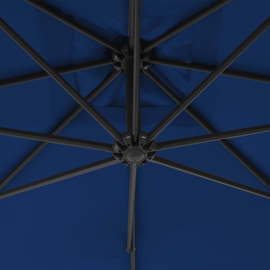 vidaXL konsooldisainiga päikesevari, teraspost, 250x250 cm taevasinine