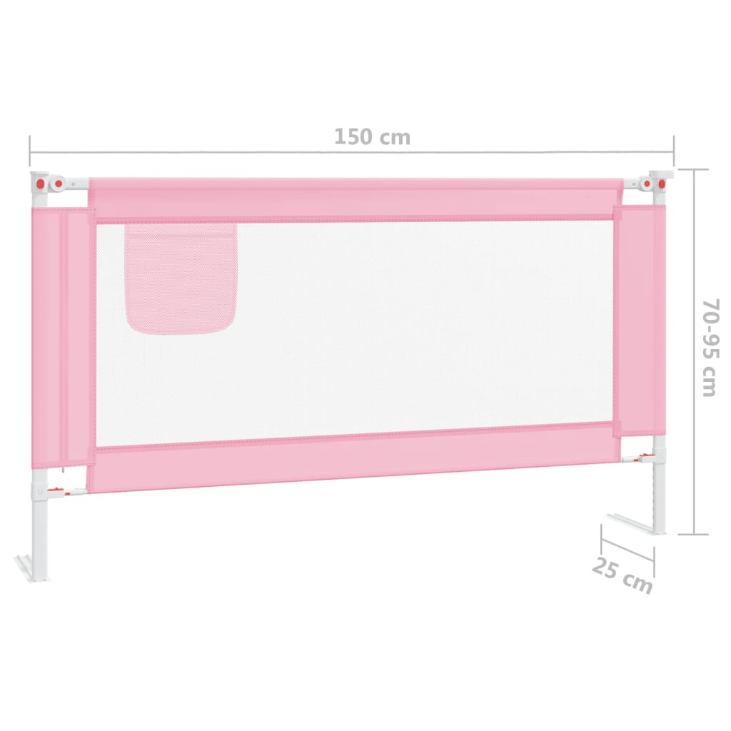 vidaXL voodipiire väikelapse voodile, roosa, 150 x 25 cm, kangas