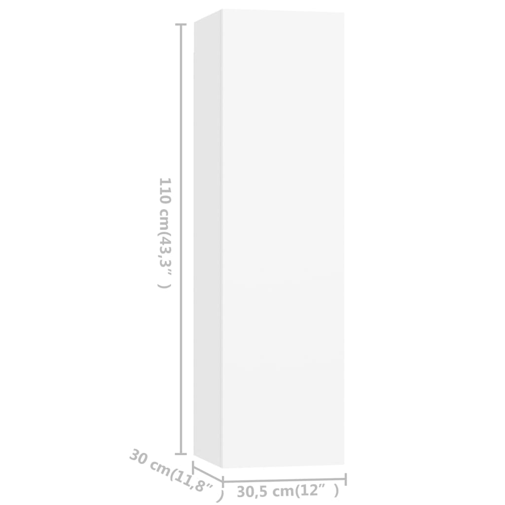 vidaXL 7-osaline telerikapikomplekt, valge, puitlaastplaat