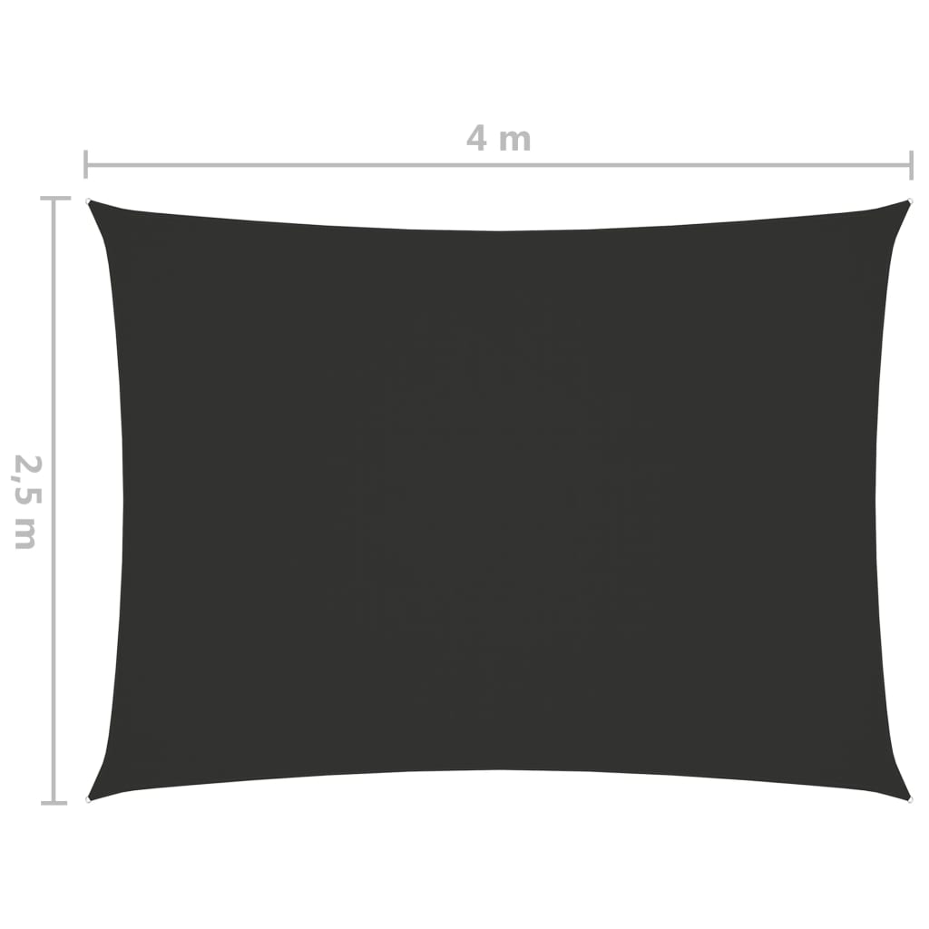 vidaXL oxford-kangast päikesepuri, ristkülik, 2,5 x 4 m, antratsiit