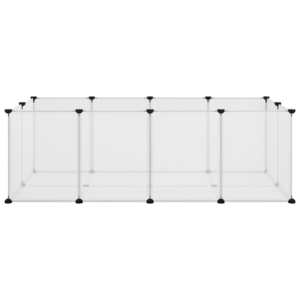 vidaXL väikelooma aedik, läbipaistev, 144 x 74 x 46,5 cm, PP ja teras