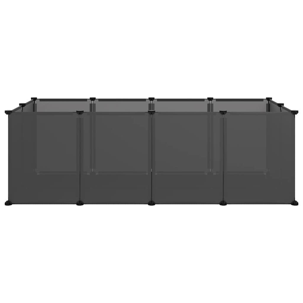 vidaXL väikelooma aedik must, 144 x 74 x 46,5 cm, PP ja teras
