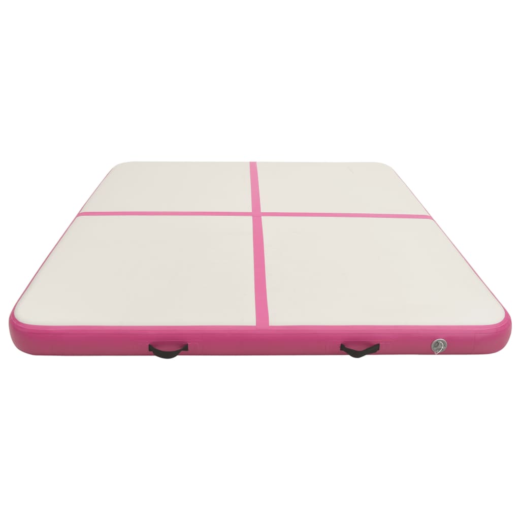 vidaXL täispumbatav võimlemismatt pumbaga 200x200x10 cm PVC roosa