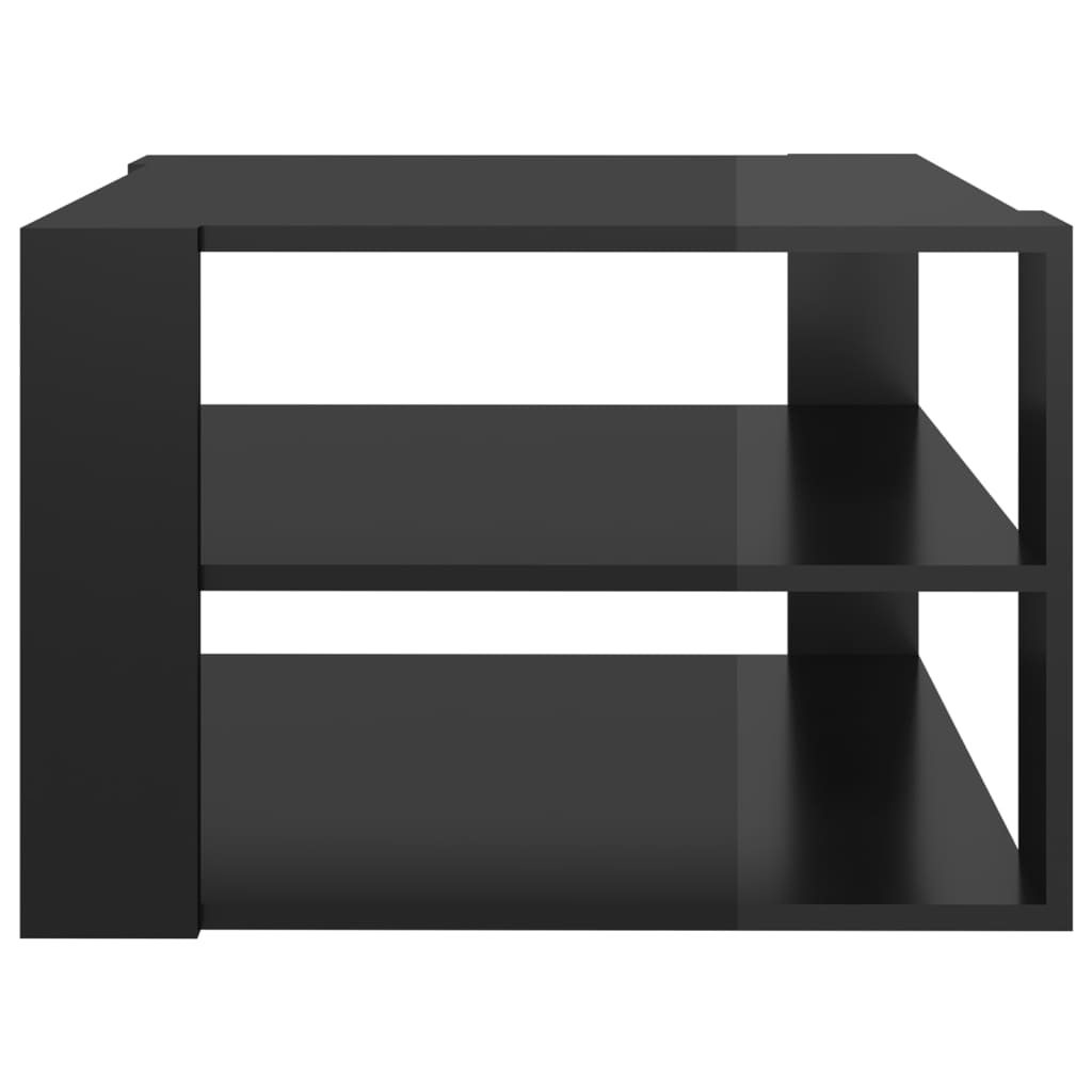 vidaXL kohvilaud, kõrgläikega must, 60 x 60 x 40 cm, puitlaastplaat