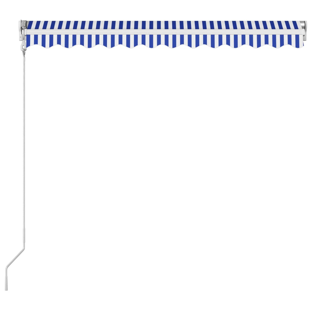 vidaXL automaatselt sissetõmmatav varikatus, 350x250cm sinine ja valge