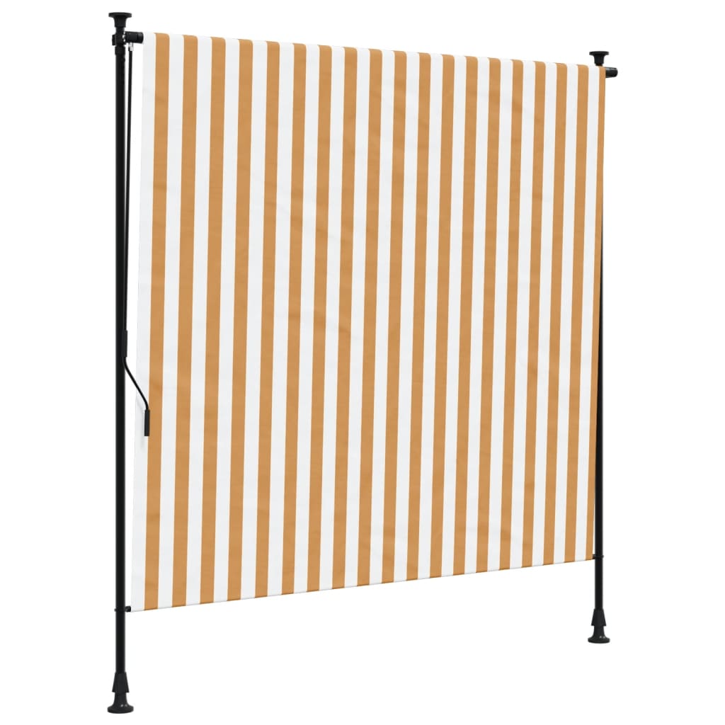 vidaXL väliruloo, oranž ja valge, 150 x 270 cm, kangas ja teras