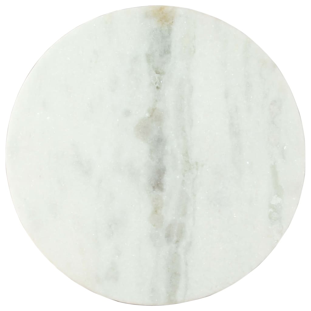 vidaXL kohvilaud, valge ja must, Ø50 cm, ehtne marmor