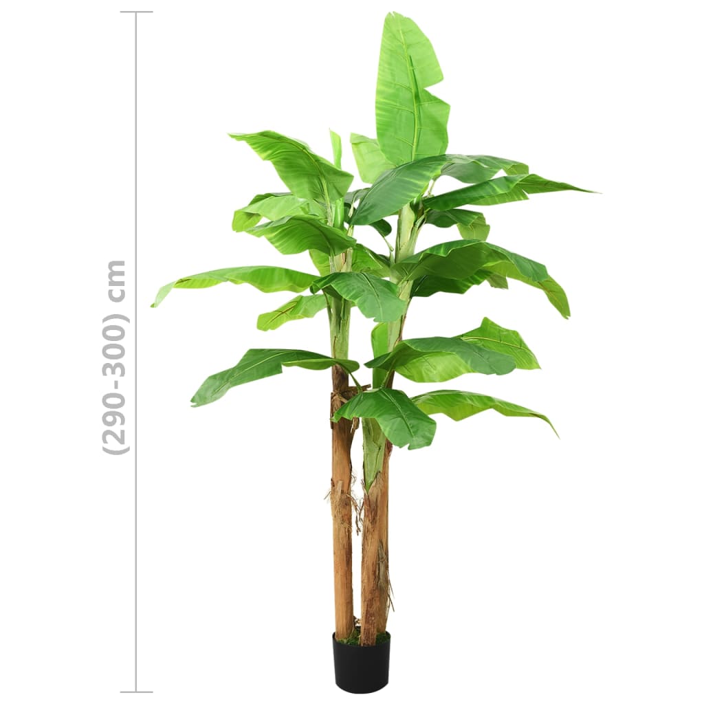 vidaXL kunsttaim banaanipuu potiga, 300 cm, roheline