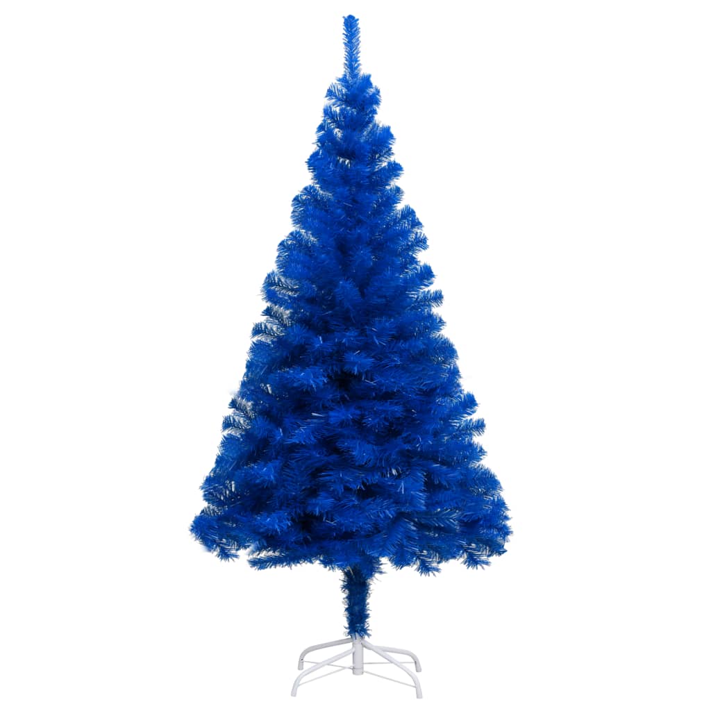 vidaXL valgustusega kunstkuusk kuulidega, sinine, 180 cm, PVC