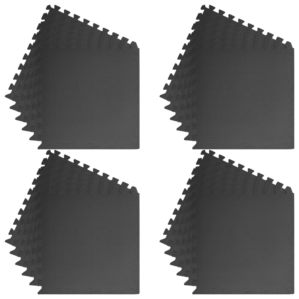 vidaXL põrandamatid 24 tk 8,64 ㎡ EVA-vaht, must