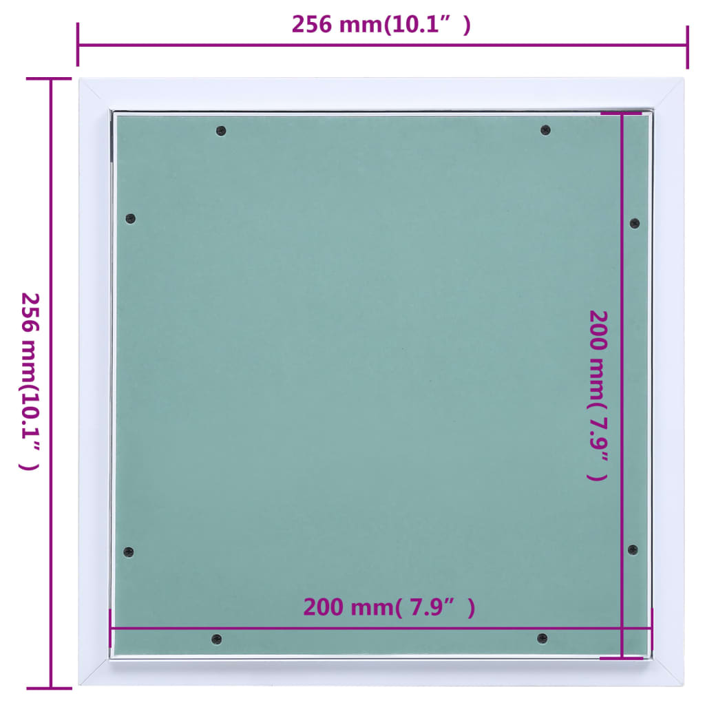 vidaXL ligipääsupaneel alumiiniumraami ja kipsiga 200 x 200 mm