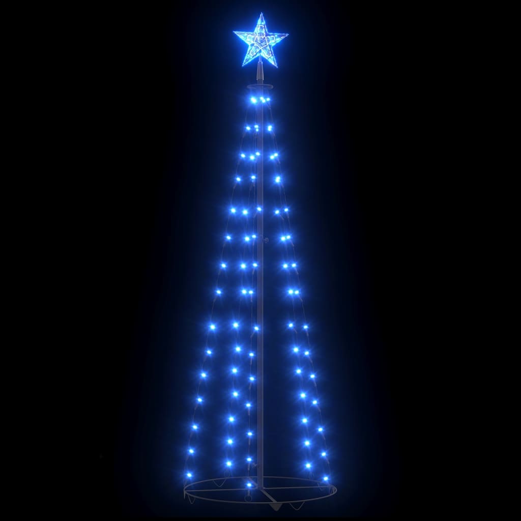 vidaXL koonusekujuline jõulupuu sinine 84 LEDi, 50 x 150 cm