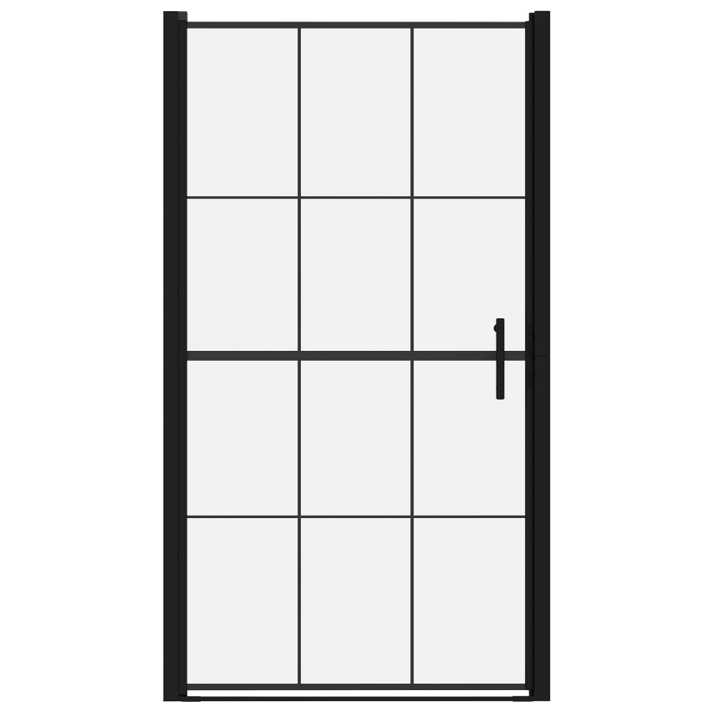 vidaXL dušinurga uks, karastatud klaas, 100 x 178 cm, must