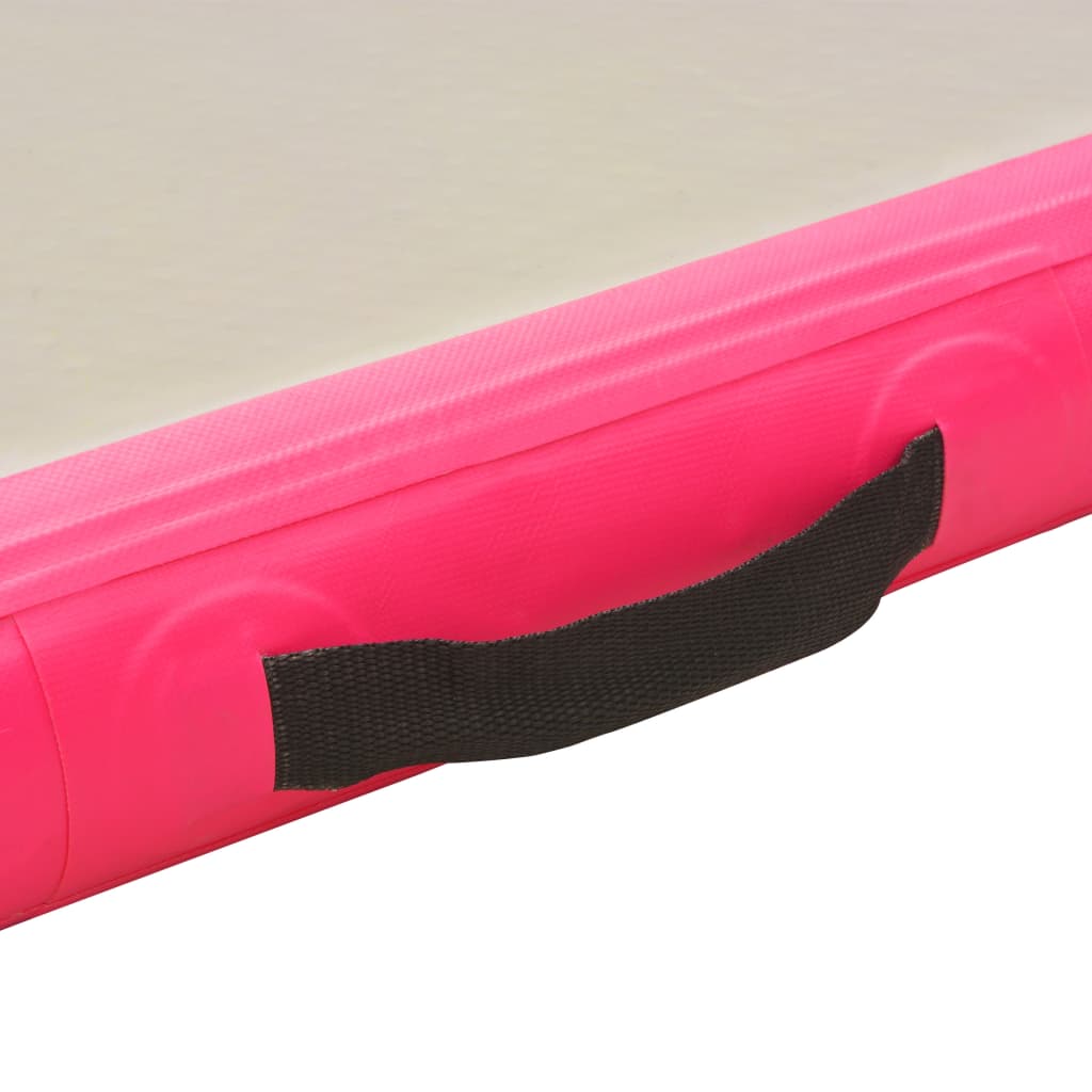 vidaXL täispumbatav võimlemismatt pumbaga 600 x 100 x 10 cm PVC roosa