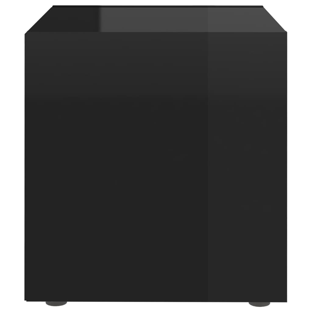 vidaXL telerikapp, kõrgläikega must, 37 x 35 x 37 cm, puitlaastplaat