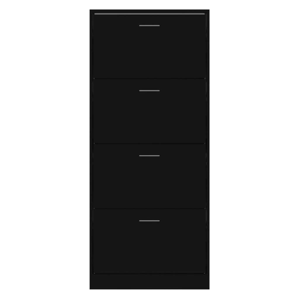 vidaXL jalatsikapp, must, 63 x 24 x 147 cm, tehispuit