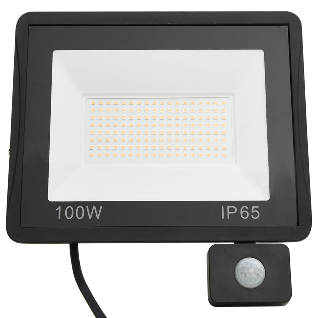 vidaXL anduriga LED prožektor, 100 W, soe valge