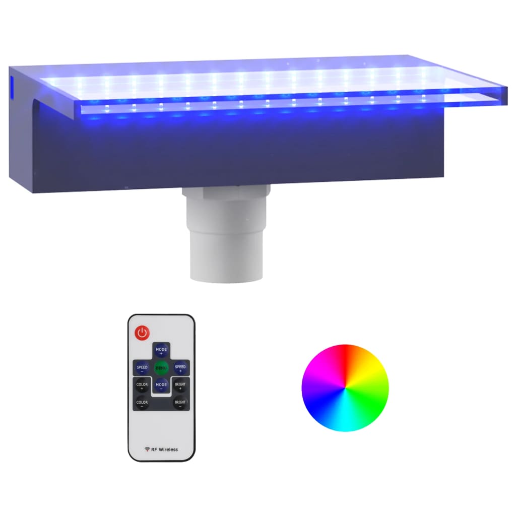 vidaXL purskkaevu kosk RGB LED-tuledega, akrüül, 30 cm