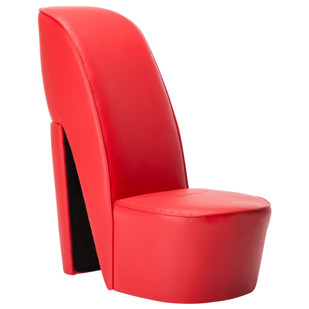 vidaXL kõrge kontsa kujuga tool, punane, kunstnahk