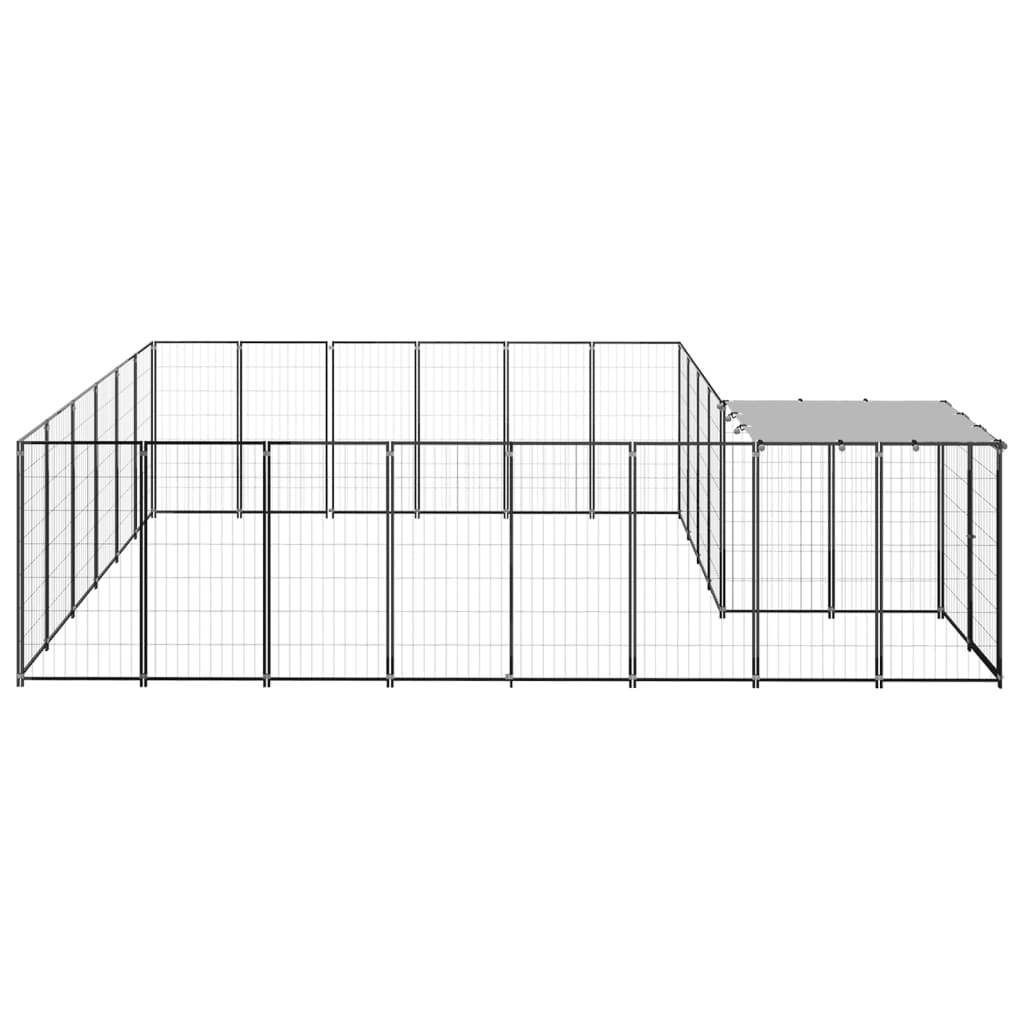 vidaXL koeraaedik, must, 12,1 m², teras