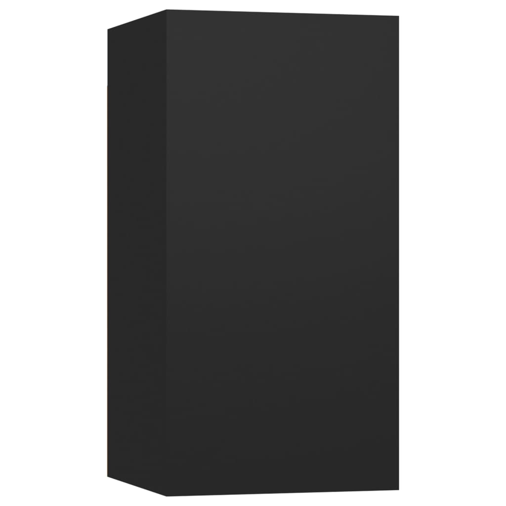 vidaXL 7 -osaline telerikappide komplekt, must, tehispuit
