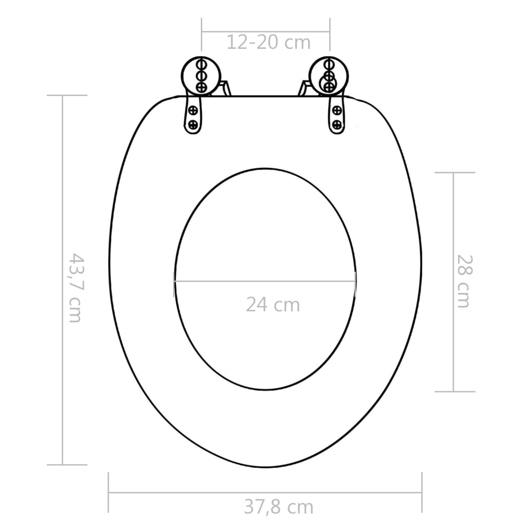 vidaXL WC prill-laud vaikselt sulguv, MDF, portselani disainiga