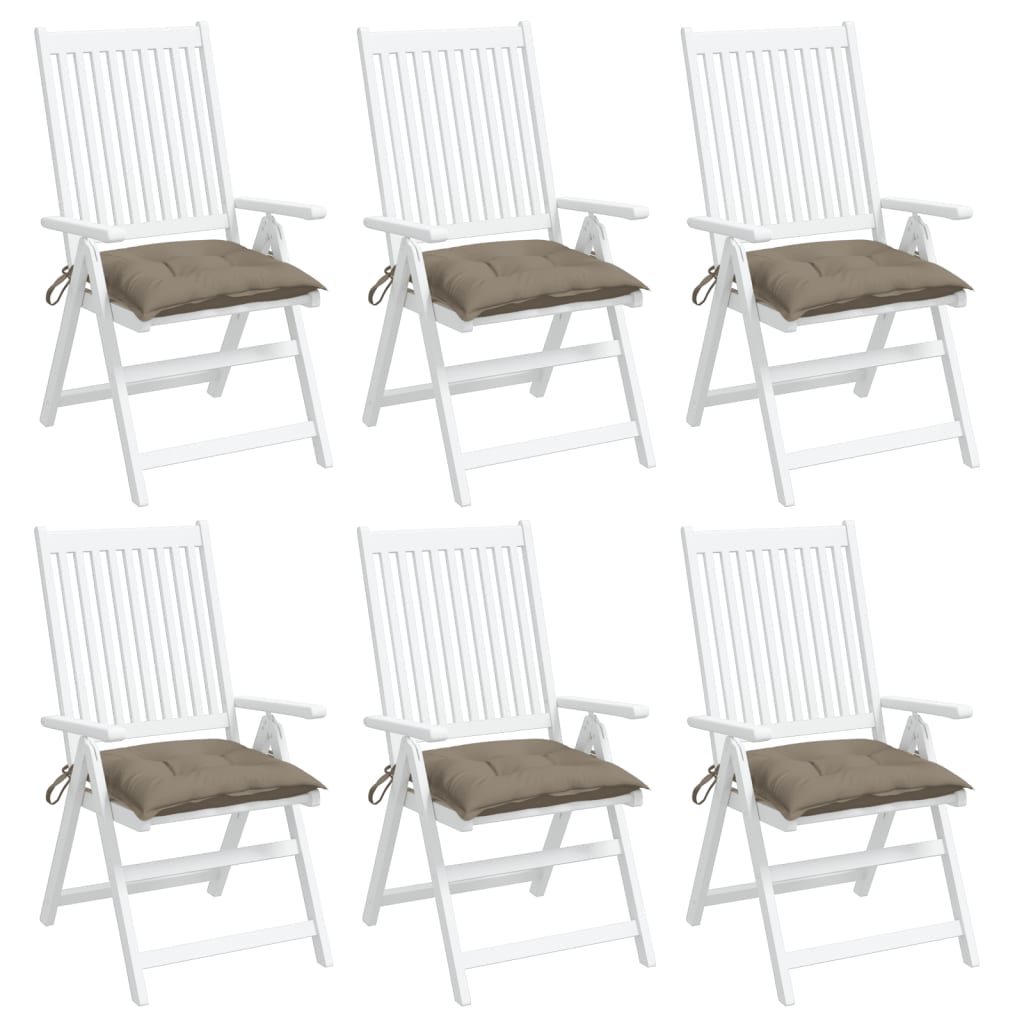 vidaXL tooli istmepadjad 6 tk, pruunikas, 40 x 40 x 7 cm kangas