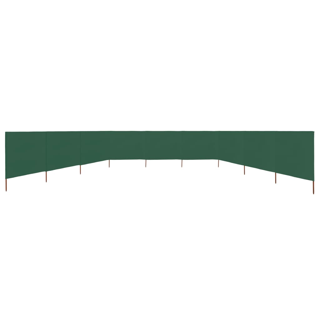 vidaXL tuulekaitse sein 9 paneelist, kangas, 1200 x 80 cm roheline