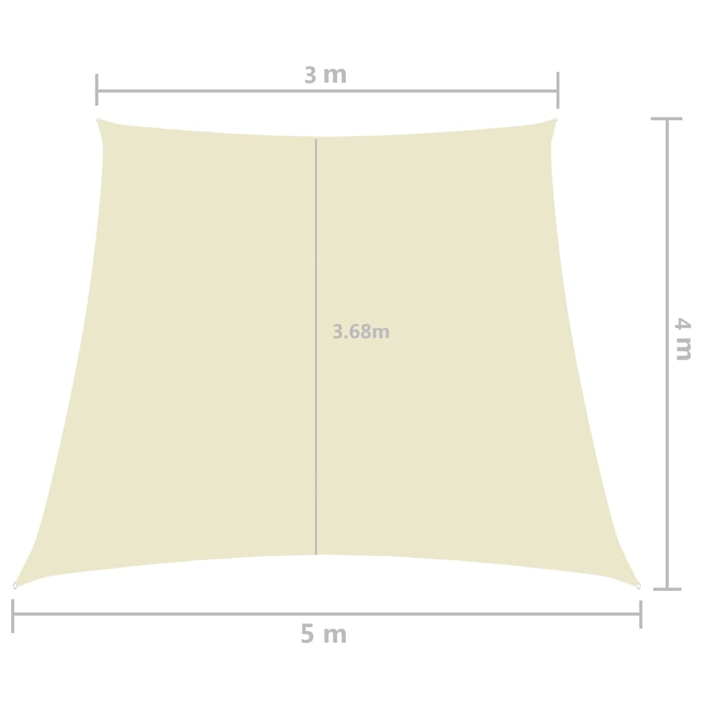 vidaXL oxford-kangast päikesepuri, trapets, 3/5x4 m, kreemjas